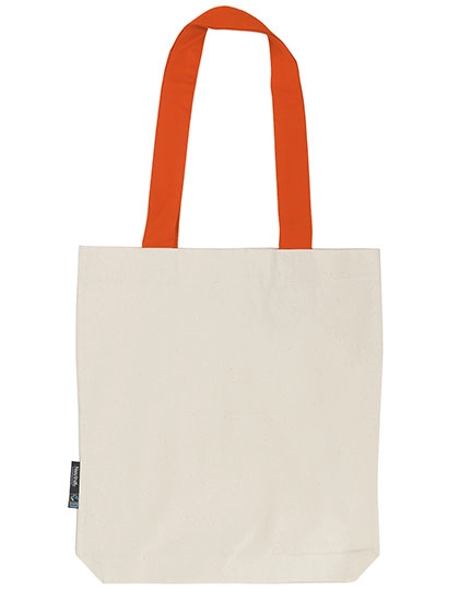 Twill Bag With Contrast Handles zum Besticken und Bedrucken in der Farbe Nature-Orange mit Ihren Logo, Schriftzug oder Motiv.