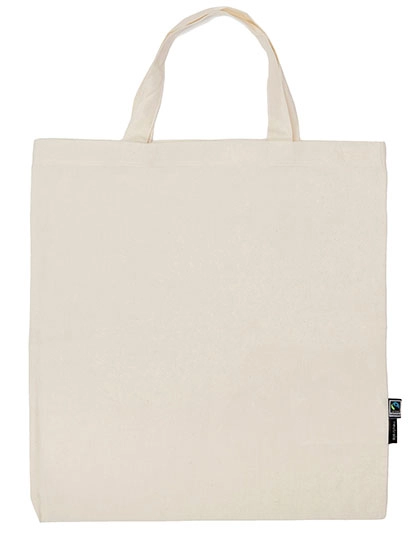 Shopping Bag Short Handles zum Besticken und Bedrucken in der Farbe Natural mit Ihren Logo, Schriftzug oder Motiv.