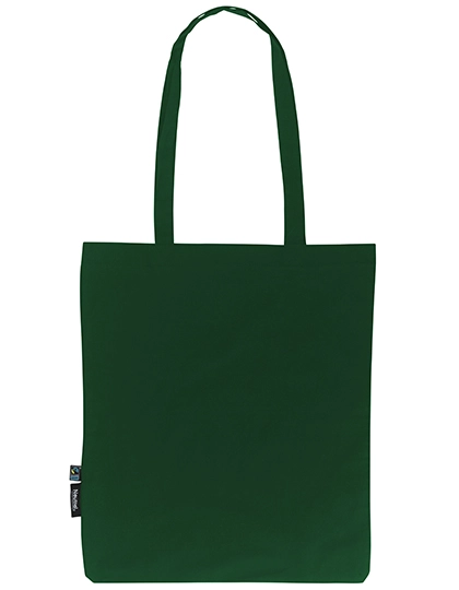 Shopping Bag With Long Handles zum Besticken und Bedrucken in der Farbe Bottle Green mit Ihren Logo, Schriftzug oder Motiv.