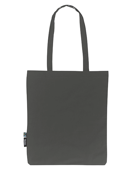 Shopping Bag With Long Handles zum Besticken und Bedrucken in der Farbe Charcoal mit Ihren Logo, Schriftzug oder Motiv.