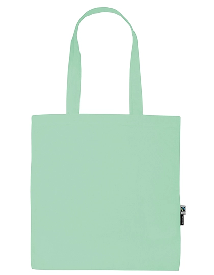 Shopping Bag With Long Handles zum Besticken und Bedrucken in der Farbe Dusty Mint mit Ihren Logo, Schriftzug oder Motiv.