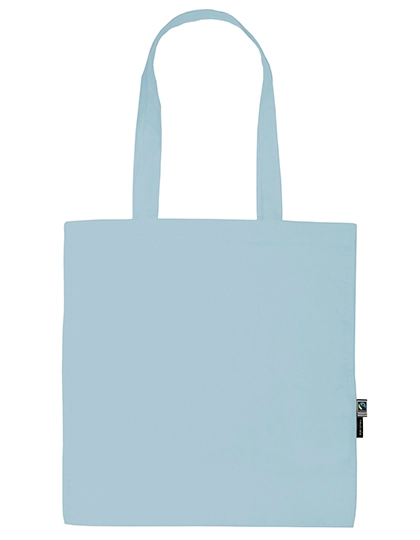 Shopping Bag With Long Handles zum Besticken und Bedrucken in der Farbe Light Blue mit Ihren Logo, Schriftzug oder Motiv.