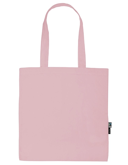 Shopping Bag With Long Handles zum Besticken und Bedrucken in der Farbe Light Pink mit Ihren Logo, Schriftzug oder Motiv.