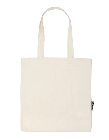 Shopping Bag With Long Handles zum Besticken und Bedrucken in der Farbe Nature mit Ihren Logo, Schriftzug oder Motiv.