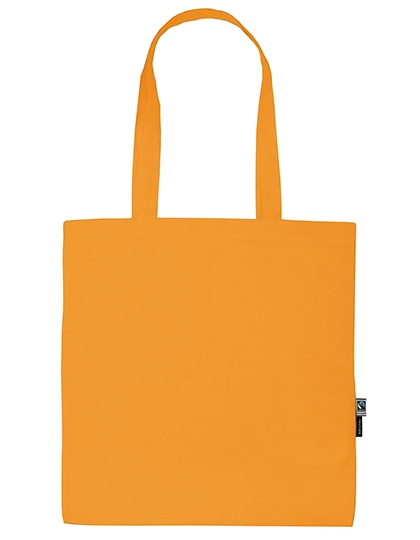 Shopping Bag With Long Handles zum Besticken und Bedrucken in der Farbe Okay Orange mit Ihren Logo, Schriftzug oder Motiv.
