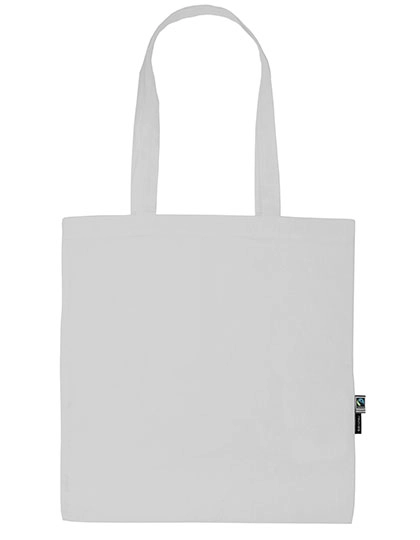 Shopping Bag With Long Handles zum Besticken und Bedrucken in der Farbe White mit Ihren Logo, Schriftzug oder Motiv.