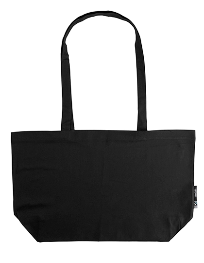Shopping Bag With Gusset zum Besticken und Bedrucken in der Farbe Black mit Ihren Logo, Schriftzug oder Motiv.