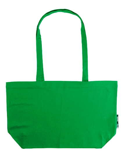 Shopping Bag With Gusset zum Besticken und Bedrucken in der Farbe Green mit Ihren Logo, Schriftzug oder Motiv.