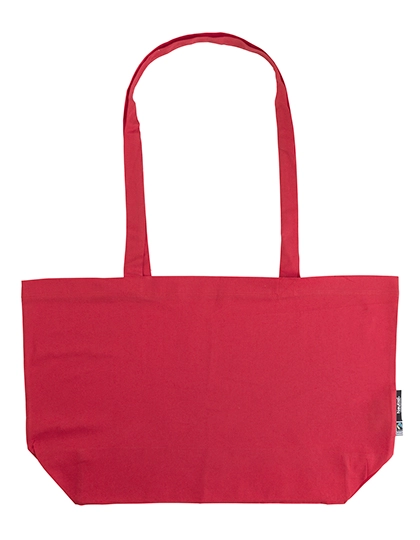 Shopping Bag With Gusset zum Besticken und Bedrucken in der Farbe Red mit Ihren Logo, Schriftzug oder Motiv.