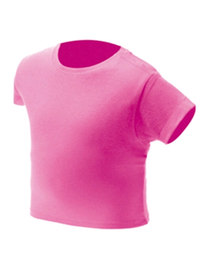 Baby T-Shirt zum Besticken und Bedrucken in der Farbe Bubblegum mit Ihren Logo, Schriftzug oder Motiv.