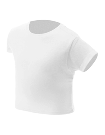Baby T-Shirt zum Besticken und Bedrucken in der Farbe White mit Ihren Logo, Schriftzug oder Motiv.