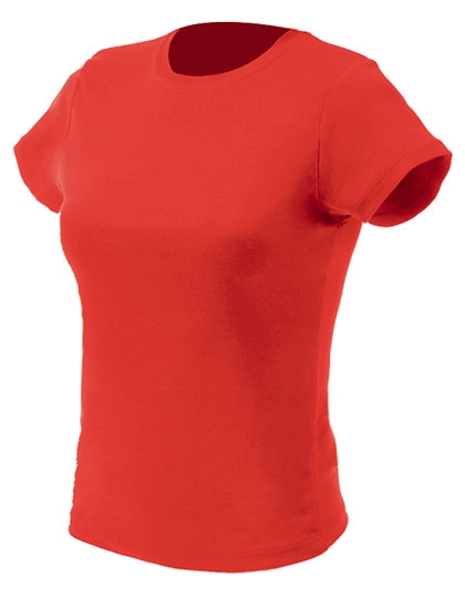 Women´s T-Shirt zum Besticken und Bedrucken in der Farbe Red mit Ihren Logo, Schriftzug oder Motiv.