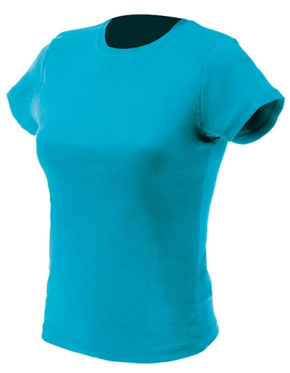 Women´s T-Shirt zum Besticken und Bedrucken in der Farbe Turquoise mit Ihren Logo, Schriftzug oder Motiv.