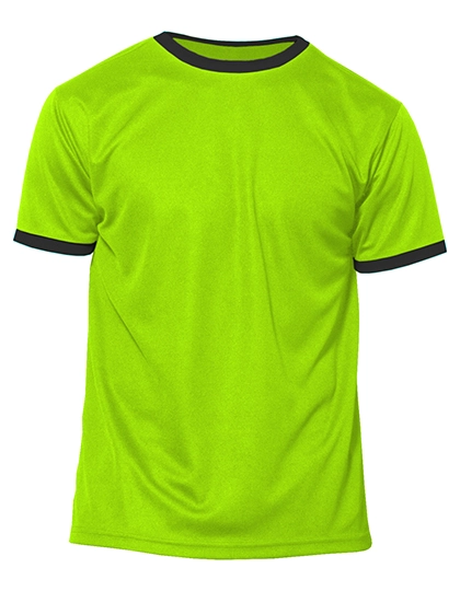 Short Sleeve Sport T-Shirt Action zum Besticken und Bedrucken in der Farbe Green Fluor-Navy mit Ihren Logo, Schriftzug oder Motiv.
