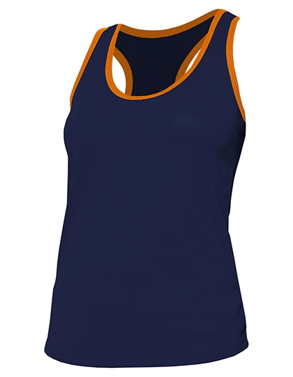 Sport Tank Top Beat zum Besticken und Bedrucken in der Farbe Navy-Orange Fluor mit Ihren Logo, Schriftzug oder Motiv.