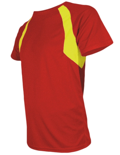 Men´s Sport Shirt Combi zum Besticken und Bedrucken in der Farbe Red-Yellow mit Ihren Logo, Schriftzug oder Motiv.