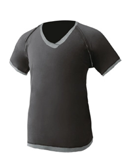 Men´s Shirt Tokio zum Besticken und Bedrucken in der Farbe Black-Grey Melange mit Ihren Logo, Schriftzug oder Motiv.