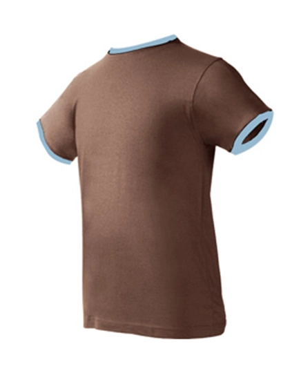 T-Shirt Boston zum Besticken und Bedrucken in der Farbe Chocolate-Sky mit Ihren Logo, Schriftzug oder Motiv.