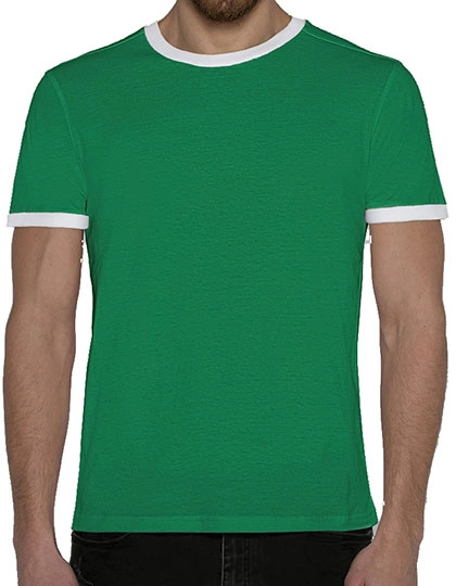 T-Shirt Boston zum Besticken und Bedrucken in der Farbe Ireland Green-White mit Ihren Logo, Schriftzug oder Motiv.