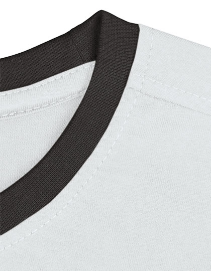 T-Shirt Boston zum Besticken und Bedrucken in der Farbe White-Black mit Ihren Logo, Schriftzug oder Motiv.
