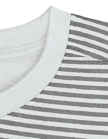 T-Shirt Boston zum Besticken und Bedrucken in der Farbe White-Grey (Striped) mit Ihren Logo, Schriftzug oder Motiv.