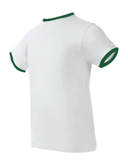 T-Shirt Boston zum Besticken und Bedrucken in der Farbe White-Ireland Green mit Ihren Logo, Schriftzug oder Motiv.