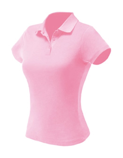 Women´s Piqué Polo zum Besticken und Bedrucken in der Farbe Pink mit Ihren Logo, Schriftzug oder Motiv.