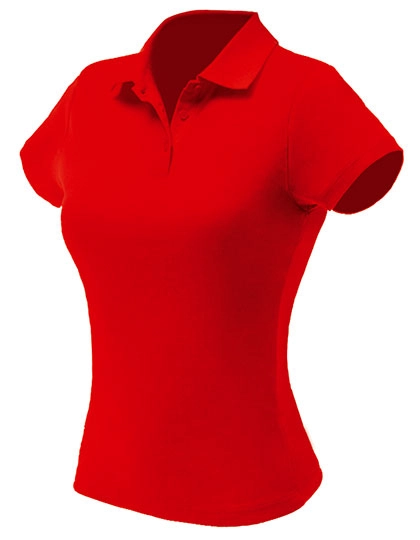 Women´s Piqué Polo zum Besticken und Bedrucken in der Farbe Red mit Ihren Logo, Schriftzug oder Motiv.
