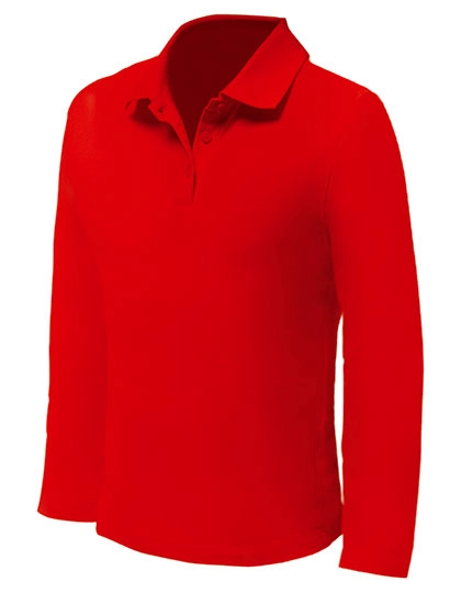 Men´s Polo Long Sleeve zum Besticken und Bedrucken in der Farbe Red mit Ihren Logo, Schriftzug oder Motiv.