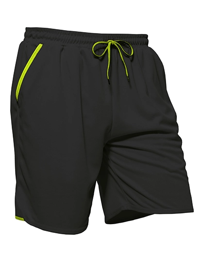 Sport Pants Energy zum Besticken und Bedrucken in der Farbe Black-Yellow Fluor mit Ihren Logo, Schriftzug oder Motiv.