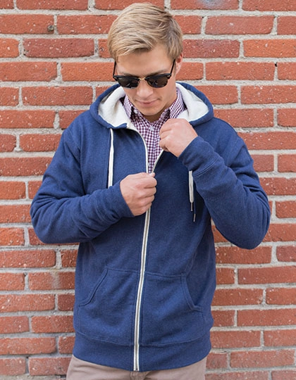 Unisex Sherpa Lined Zip Hooded Jacket zum Besticken und Bedrucken mit Ihren Logo, Schriftzug oder Motiv.