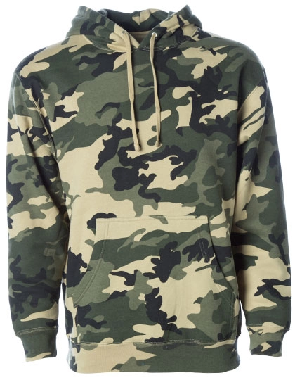 Men´s Heavyweight Hooded Pullover zum Besticken und Bedrucken in der Farbe Army Camo mit Ihren Logo, Schriftzug oder Motiv.