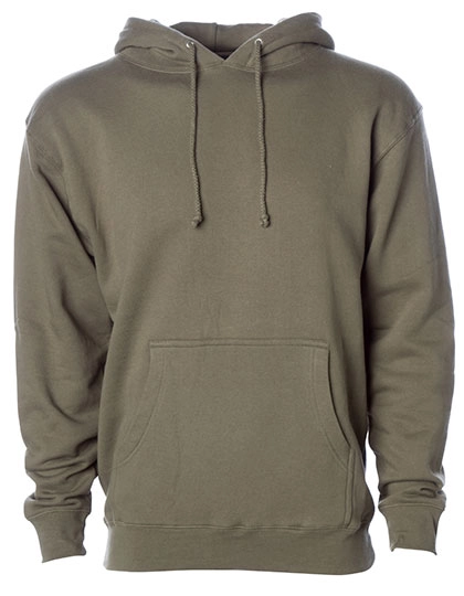 Men´s Heavyweight Hooded Pullover zum Besticken und Bedrucken in der Farbe Army mit Ihren Logo, Schriftzug oder Motiv.