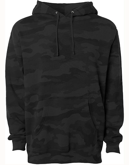 Men´s Heavyweight Hooded Pullover zum Besticken und Bedrucken in der Farbe Black Camo mit Ihren Logo, Schriftzug oder Motiv.