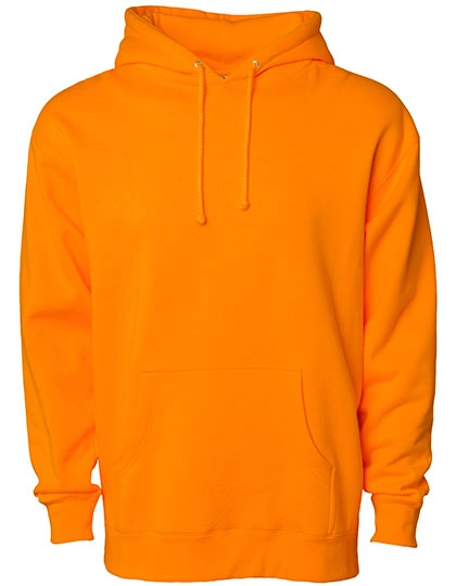 Men´s Heavyweight Hooded Pullover zum Besticken und Bedrucken in der Farbe Safety Orange mit Ihren Logo, Schriftzug oder Motiv.