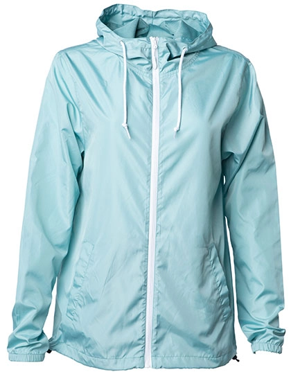 Unisex Lightweight Windbreaker Jacket zum Besticken und Bedrucken in der Farbe Aqua-Aqua-White mit Ihren Logo, Schriftzug oder Motiv.