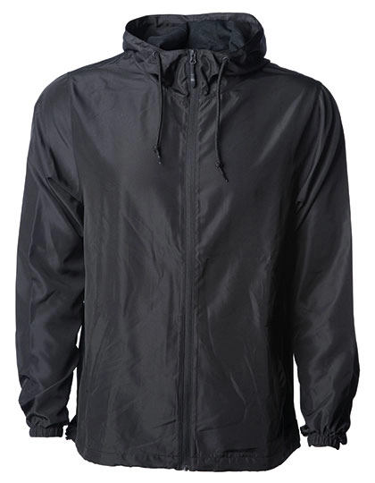 Unisex Lightweight Windbreaker Jacket zum Besticken und Bedrucken in der Farbe Black-Black-Black mit Ihren Logo, Schriftzug oder Motiv.
