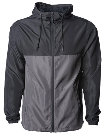Unisex Lightweight Windbreaker Jacket zum Besticken und Bedrucken in der Farbe Black-Graphite-Black mit Ihren Logo, Schriftzug oder Motiv.