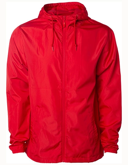 Unisex Lightweight Windbreaker Jacket zum Besticken und Bedrucken in der Farbe Red-Red-Red mit Ihren Logo, Schriftzug oder Motiv.