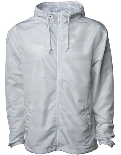 Unisex Lightweight Windbreaker Jacket zum Besticken und Bedrucken in der Farbe White Camo-White Camo-White mit Ihren Logo, Schriftzug oder Motiv.