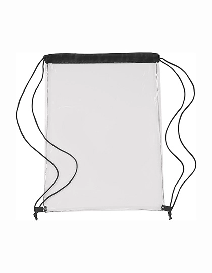 Transparent PVC Drawstring Backpack zum Besticken und Bedrucken in der Farbe Black mit Ihren Logo, Schriftzug oder Motiv.