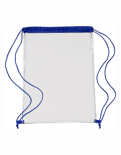 Transparent PVC Drawstring Backpack zum Besticken und Bedrucken in der Farbe Cobalt Blue mit Ihren Logo, Schriftzug oder Motiv.