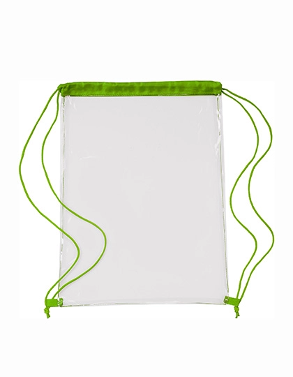 Transparent PVC Drawstring Backpack zum Besticken und Bedrucken in der Farbe Light Green mit Ihren Logo, Schriftzug oder Motiv.