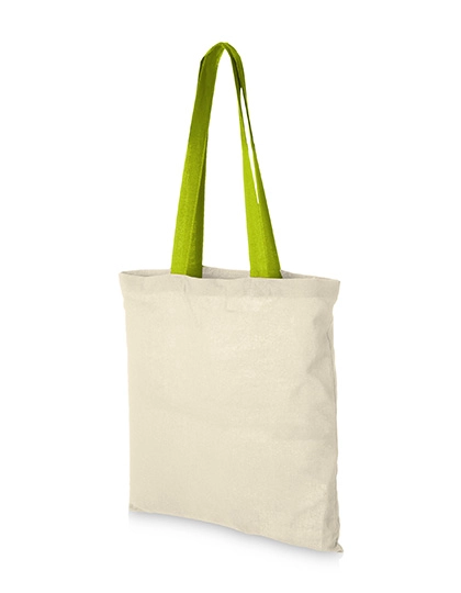 Cotton Bag - Nevada zum Besticken und Bedrucken in der Farbe Natural-Apple Green mit Ihren Logo, Schriftzug oder Motiv.