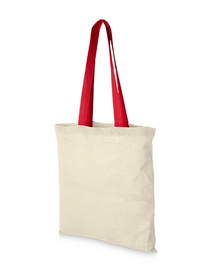 Cotton Bag - Nevada zum Besticken und Bedrucken in der Farbe Natural-Red mit Ihren Logo, Schriftzug oder Motiv.