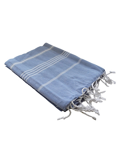 Hamam-Handtuch zum Besticken und Bedrucken in der Farbe Blue mit Ihren Logo, Schriftzug oder Motiv.