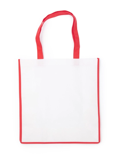 Einkaufstasche Bern zum Besticken und Bedrucken in der Farbe White-Red mit Ihren Logo, Schriftzug oder Motiv.