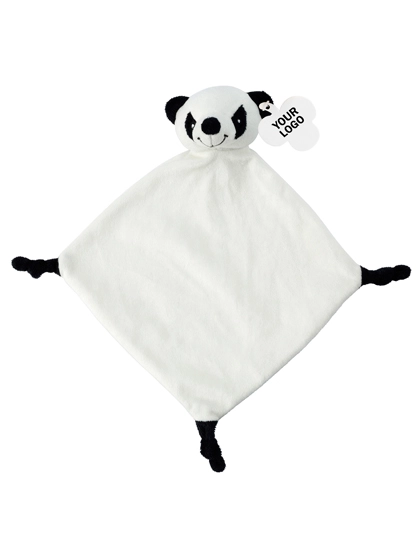 Plüsch-Schnuffeltuch Relax zum Besticken und Bedrucken in der Farbe Panda mit Ihren Logo, Schriftzug oder Motiv.