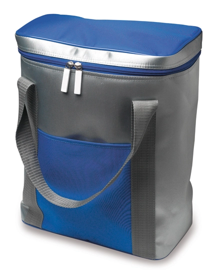 Kühltasche Exeter zum Besticken und Bedrucken in der Farbe Silver-Royal Blue mit Ihren Logo, Schriftzug oder Motiv.
