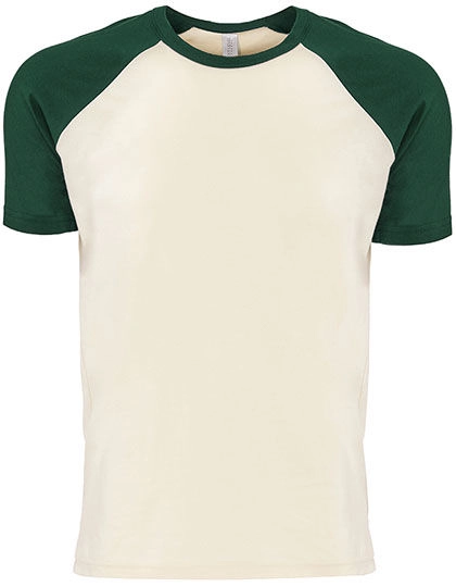 Cotton Raglan T-Shirt zum Besticken und Bedrucken in der Farbe Forest Green-Natural mit Ihren Logo, Schriftzug oder Motiv.